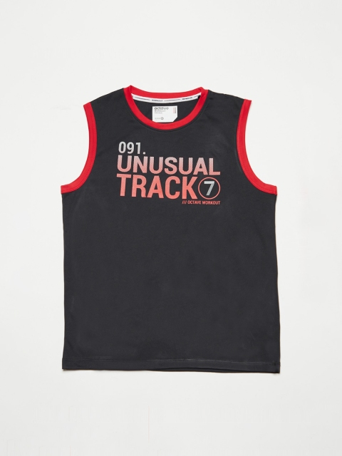 

Octave Boys Navy Blue & Red Printed Round Neck T-shirt