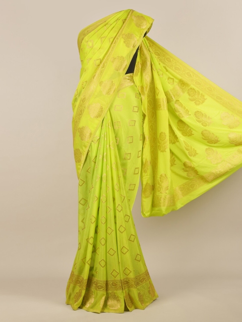 

Pothys Green Woven Design Poly Georgette Saree