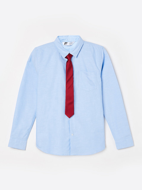 

Fame Forever by Lifestyle Boys Turquoise Blue Slim Fit Solid Casual Shirt
