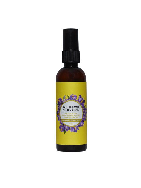 

Wildflower Naturals Unisex Soothing Massage Oil with Saffron and Sandalwood, Tan