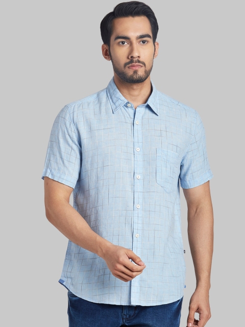 

Parx Men Blue Slim Fit Printed Casual Shirt