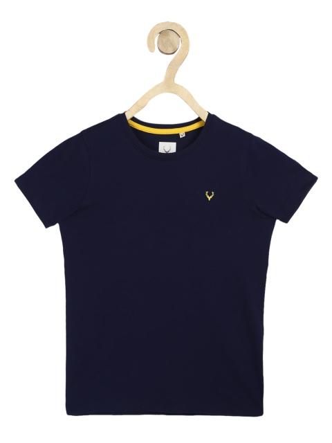 

Allen Solly Junior Boys Navy Blue Solid Round Neck T-shirt