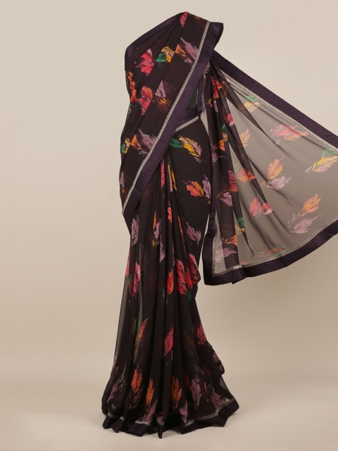 

Pothys Coffee Brown Printed Poly Chiffon Saree