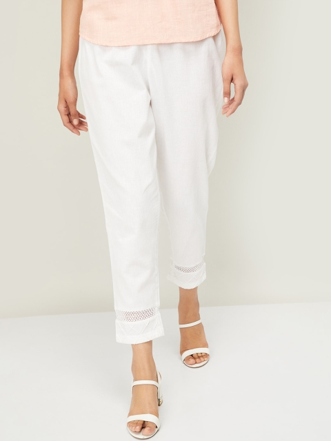 

Melange by Lifestyle Women White Regular Fit Solid Regular Trousers