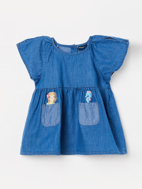 

Juniors by Lifestyle Girls Navy Blue Solid Fit and Flare Dress