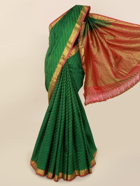 

Pothys Green Pure Silk Woven Design Kanjeevaram Saree