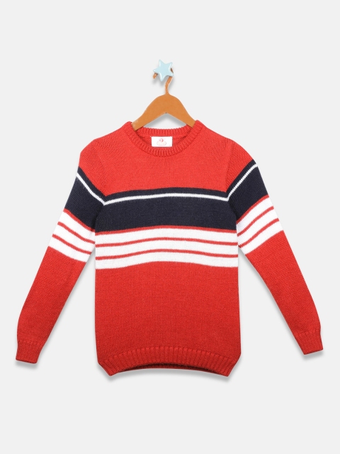 

OWM Boys Red Striped Pullover Sweater