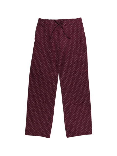 

Allen Solly Junior Girls Maroon & White Regular Fit Printed Regular Trousers
