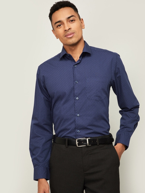 

CODE by Lifestyle Men Navy Blue Regular Fit Printed Formal Shirt