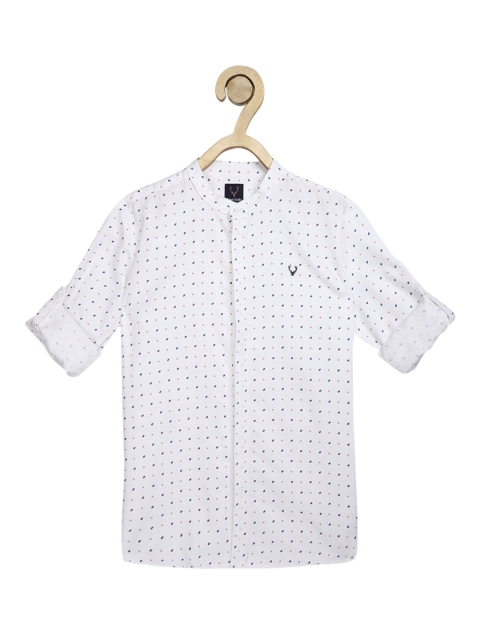 

Allen Solly Junior Boys White Regular Fit Printed Cotton Casual Shirt