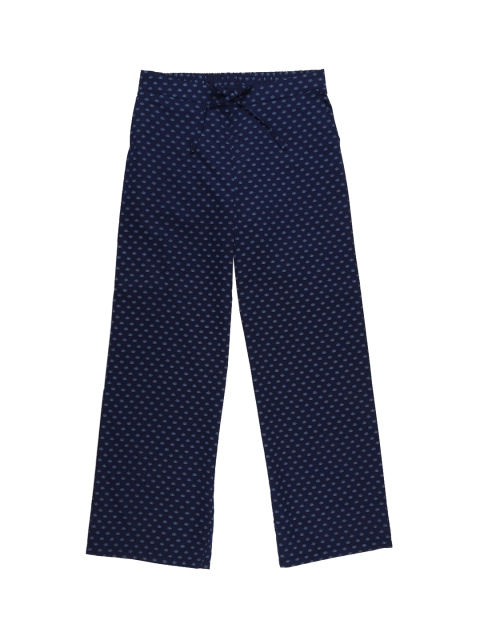 

Allen Solly Junior Girls Navy Blue Cotton Printed Regular Trousers