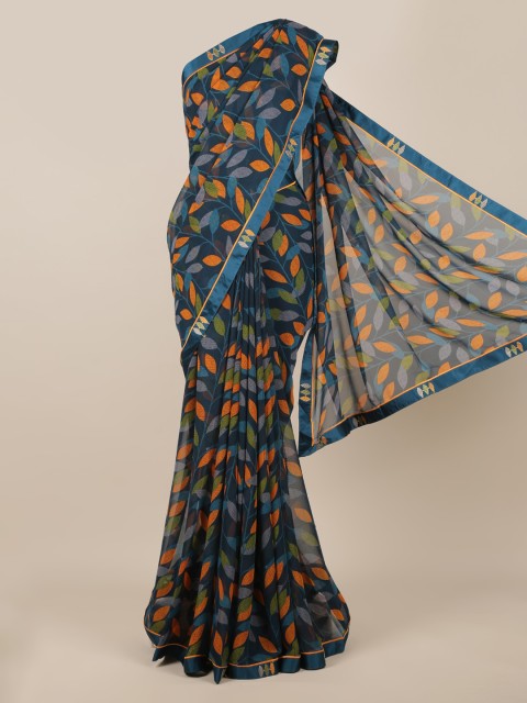 

Pothys Blue Printed Poly Chiffon Saree
