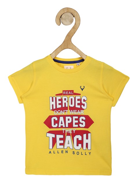 

Allen Solly Junior Boys Yellow Printed Round Neck T-shirt
