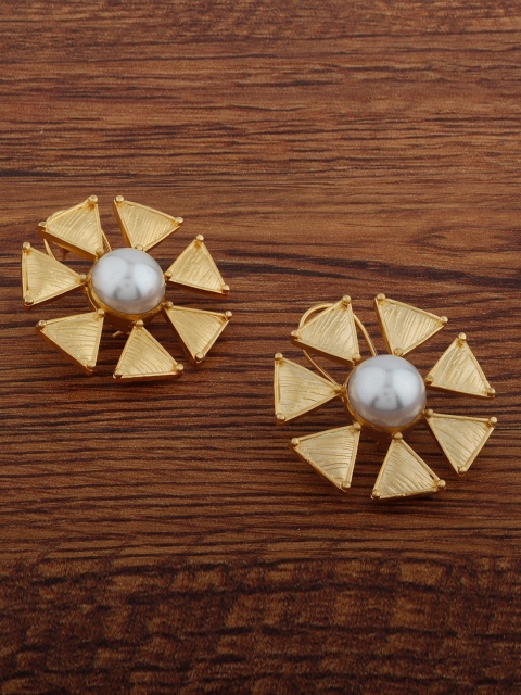

Alamod Gold-Plated White Contemporary Studs