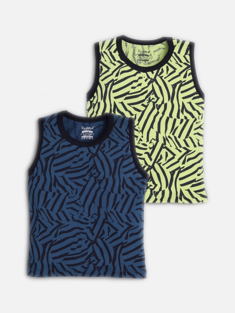 

Redden Boys Pack Of 2 Printed Round Neck T-shirts, Lime green