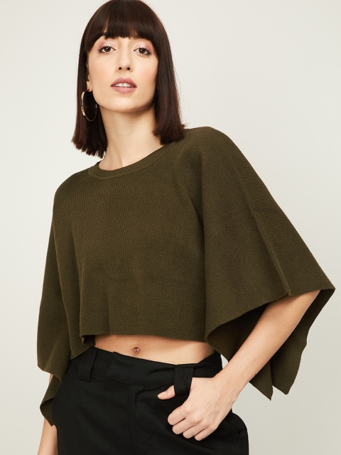 

Ginger by Lifestyle Olive Green Cape Sleeves Top