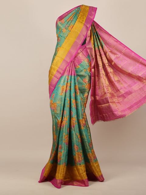 

Pothys Green & Pink Jute Silk Woven Design Saree