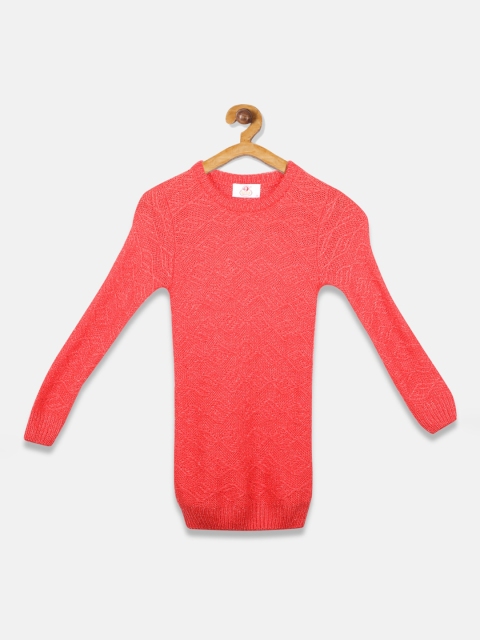 

OWM Girls Coral Self Design Pullover Sweater
