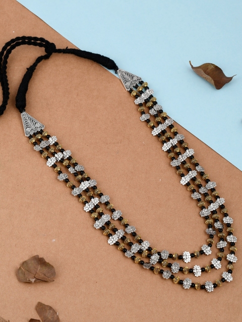 

Imittire Black Oxidised Silver-Plated Necklace