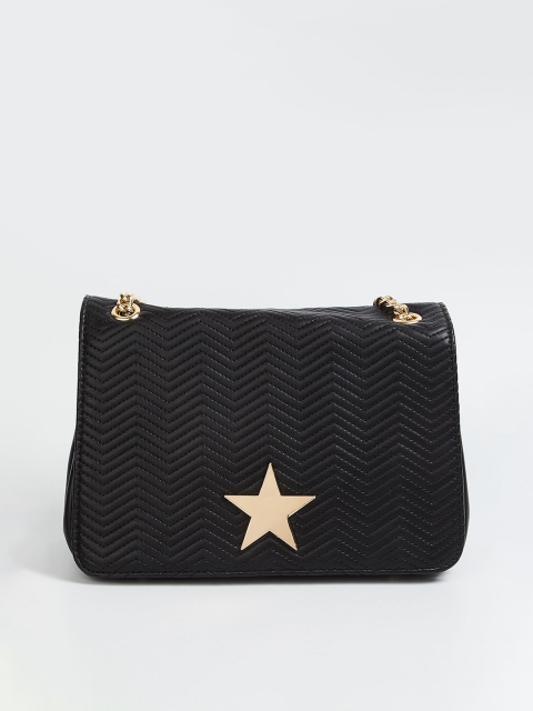 

CODE by Lifestyle Black Textured Sling Bag
