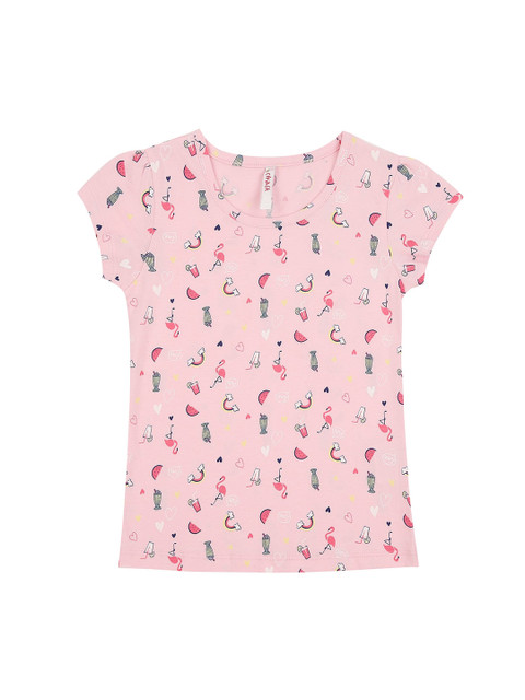 

CHALK by Pantaloons Girls Pink Printed Round Neck T-shirt