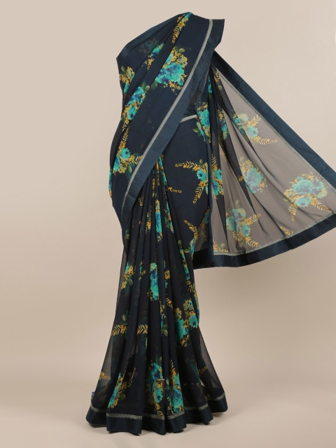 

Pothys Blue Printed Poly Chiffon Saree