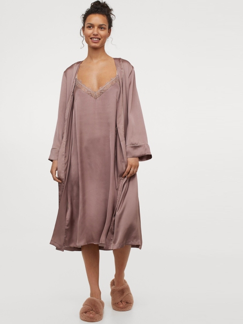 

H&M Women Pink Satin Nightslip