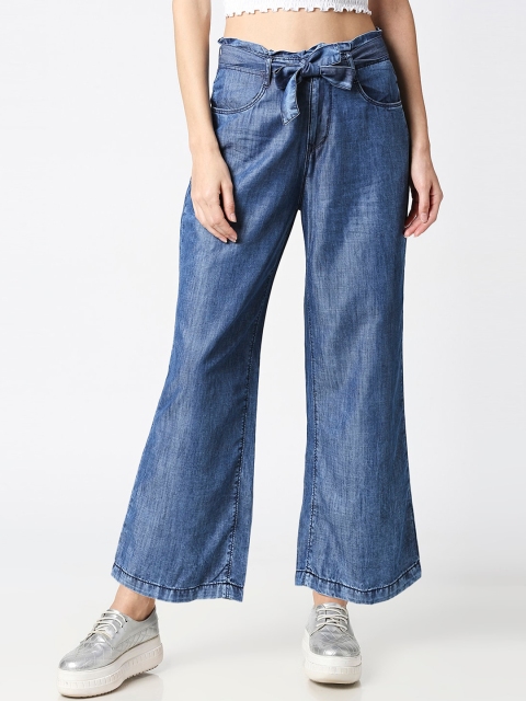 

Kraus Jeans Women Blue Wide Leg High-Rise Clean Look Jeans