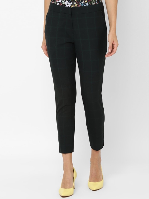 

Allen Solly Woman Women Green Slim Fit Checked Regular Trousers