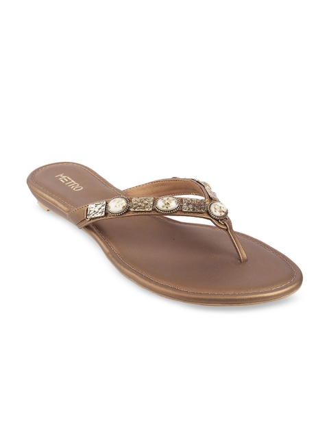 

Metro Women Gold-Toned Embellished Sandals