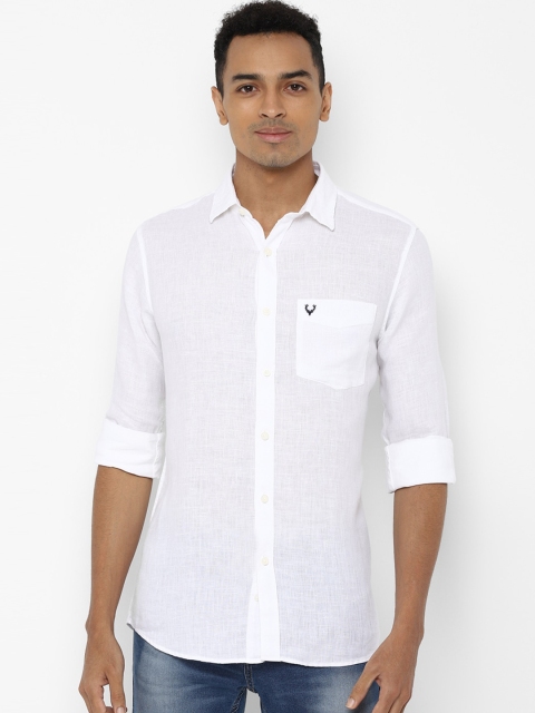 

Peter England Men White Slim Fit Solid Casual Shirt