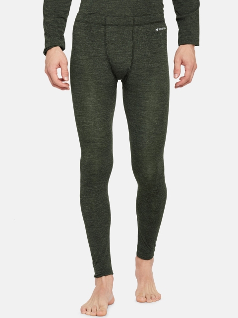 

Kosha Men Olive Green Solid Thermal Bottoms