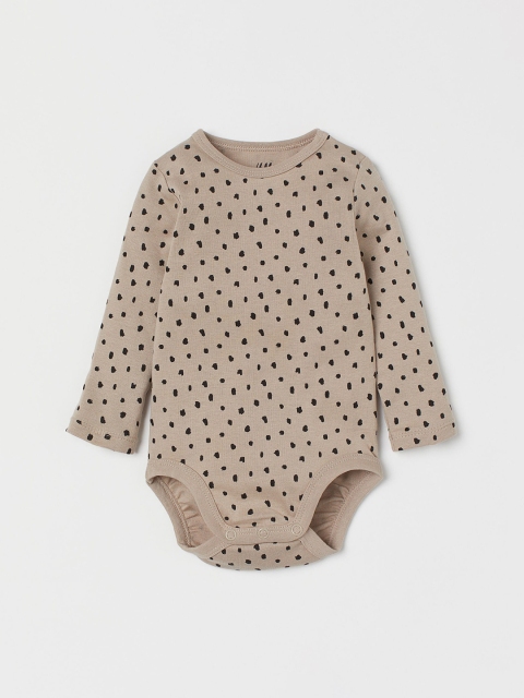 

H&M Kids Beige & Black Long-Sleeved Bodysuit