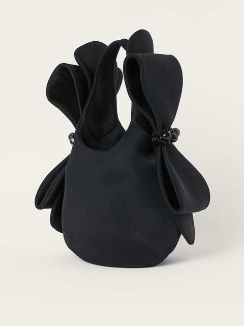 

H&M Women Black Bow-embellished Handbag