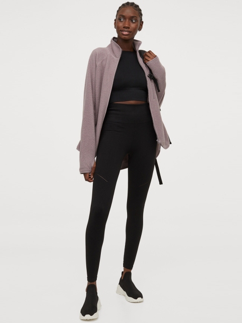 

H&M Women Black Solid Seamless Sports Tights