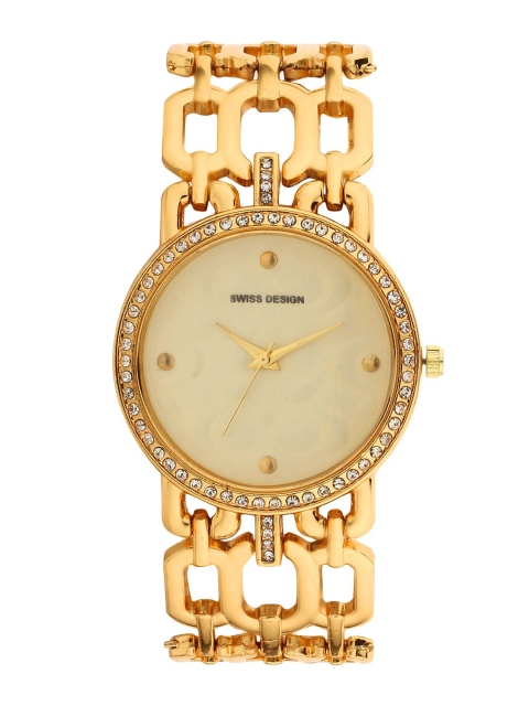 

Swiss Design Women Gold-Toned & Cream-Coloured Watch & Jewellery Gift Set SDWGift Set-54