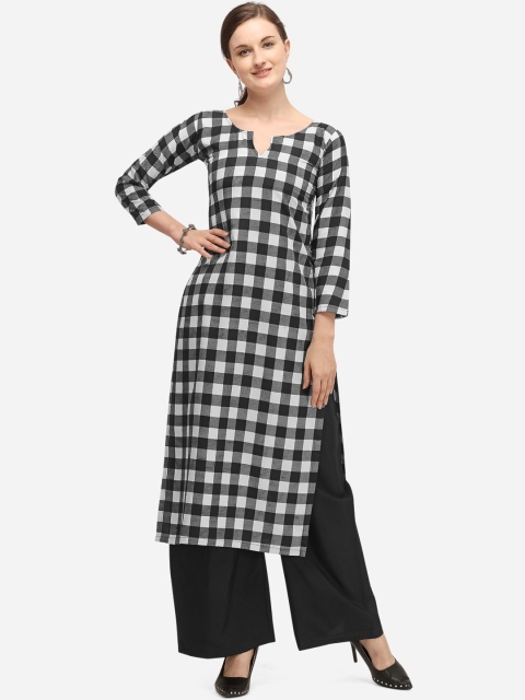 

Florence Women Black Checked Crepe Kurta