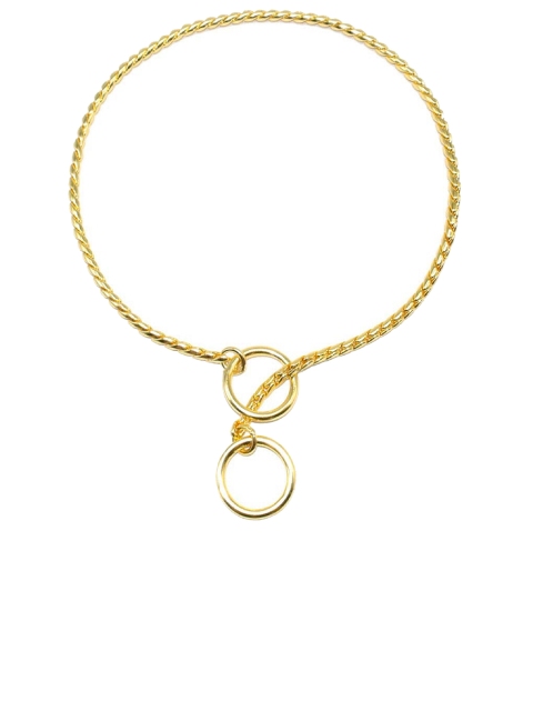 

PETS EMPIRE Gold-Toned Snake Chain Choker Dog Collar
