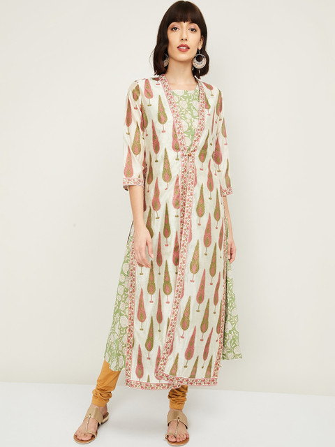 

Melange by Lifestyle Women Off White Printed Kurta