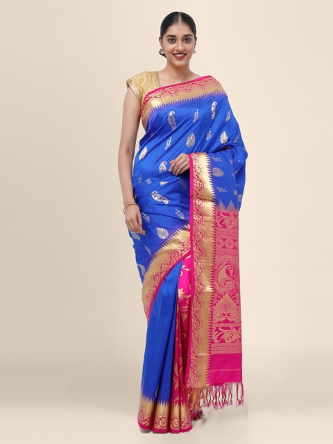 

Bangalore Silk Emporium Blue Woven Design Pure Silk Saree