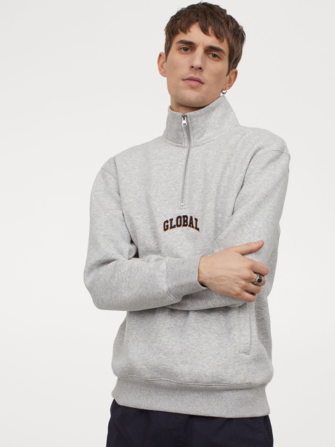 

H&M Men Grey Relaxed Fit Sweatshirt