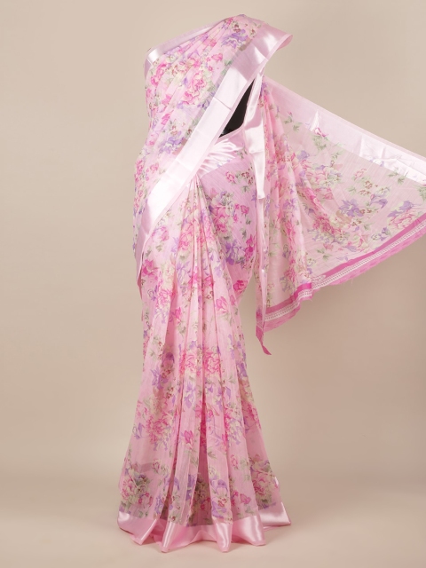 

Pothys Rose Floral Printed Jute Silk Saree