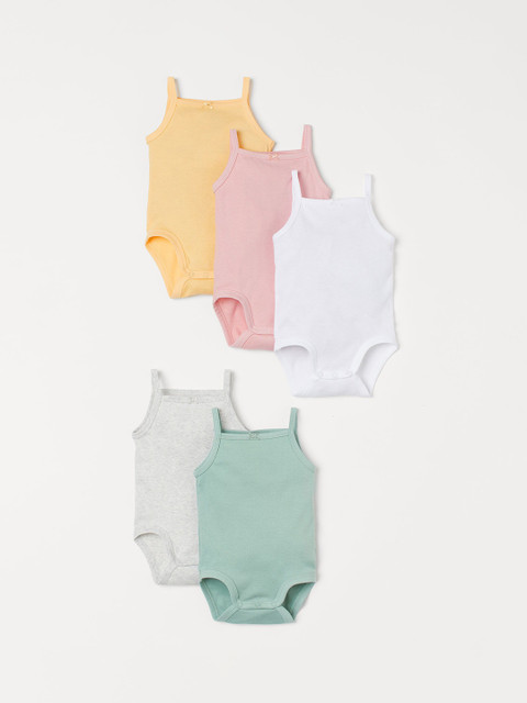 

H&M Kids Solid 5-Pack Sleeveless Bodysuits, White