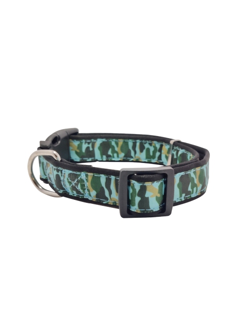 PETS EMPIRE Blue & Green Camouflaged Printed Dog Collar