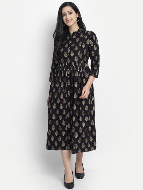 

Aaruvi Ruchi Verma Women Black Printed A-Line Maternity Dress