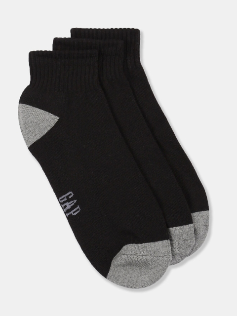 

GAP Men Black Ribbed Top Quarter Crew Socks Pack Of 3