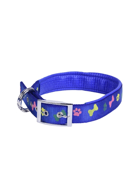 

PETS EMPIRE Blue & Yellow Printed Padded Dog Collar