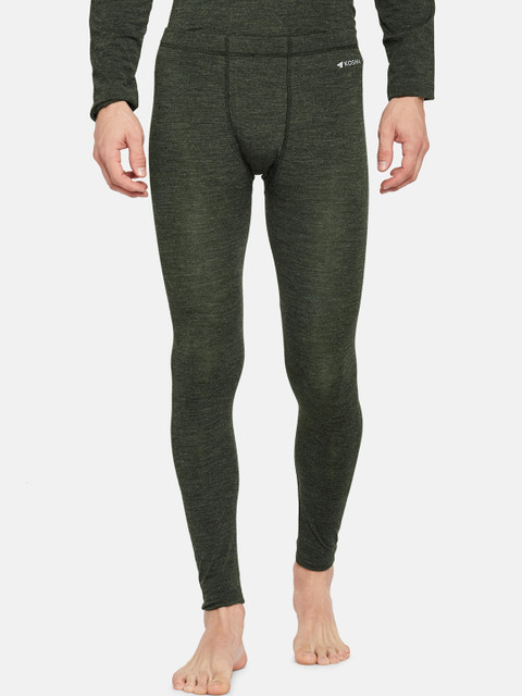 

Kosha Men Olive Green Solid Thermal Bottoms