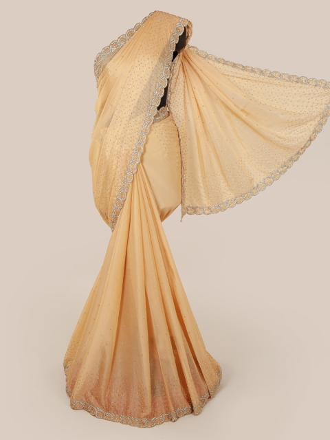 

Pothys Cream-Coloured Embellished Pure Georgette Saree