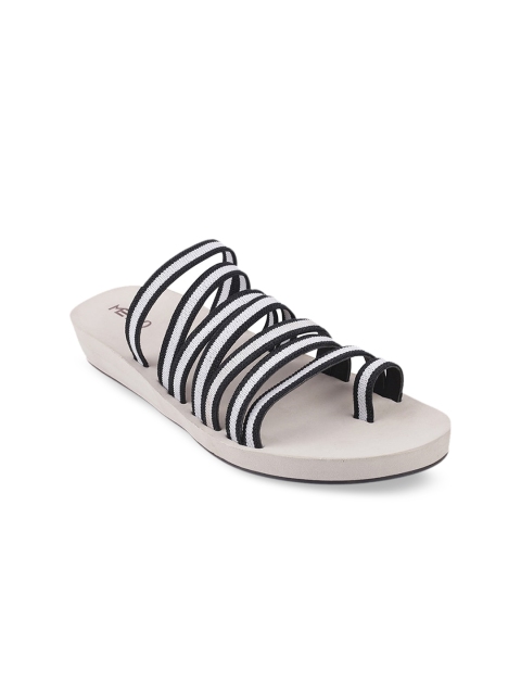 

Metro Women Grey Striped One Toe Flats